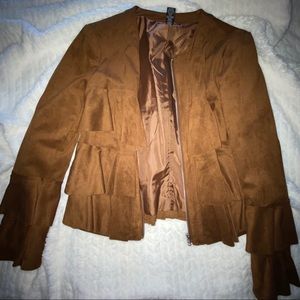 Brown ruffle jacket